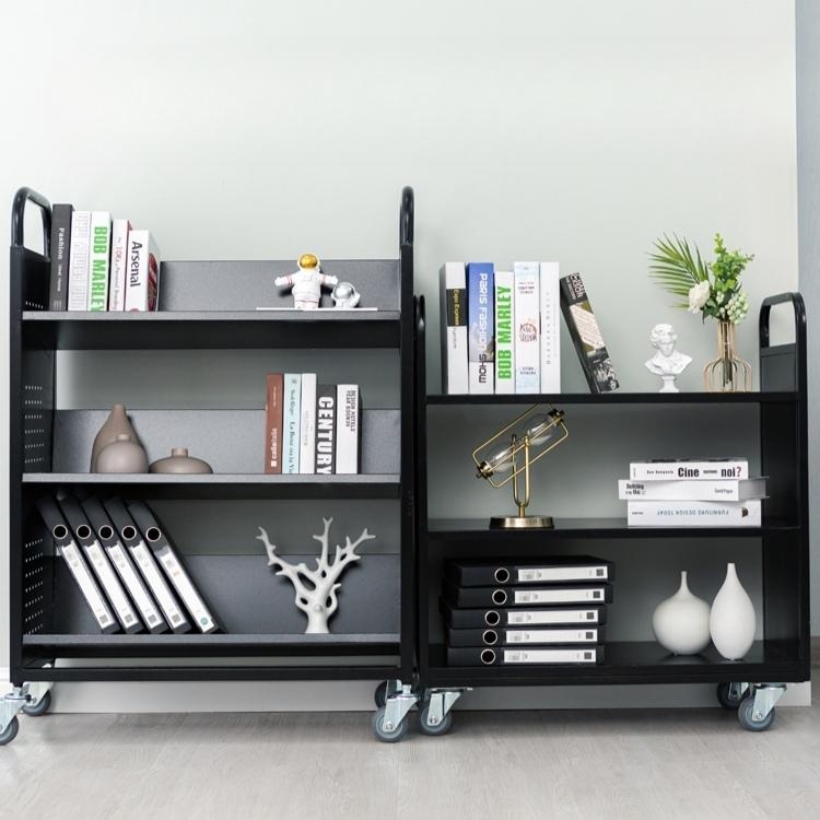 인테리어 북 트레이 북카트 카페 서점 바퀴 웨건 V자형 2단