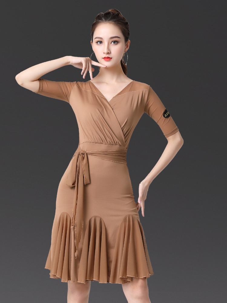 라인댄스복 드레스 댄스의상   블랙 크리스탈 코튼 S - 상세 이미지 3