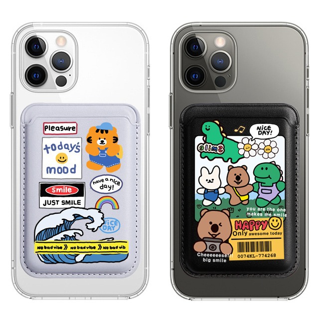 프렌즈 라벨 스티커 맥세이프 카드지갑