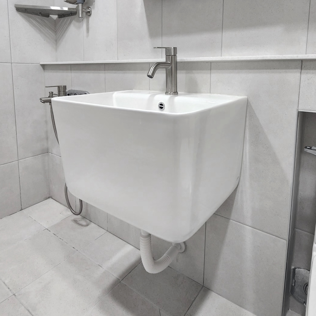 (부산 울산 양산 창원 마산 진해 장유 김해) 대림바스 일체형 세면기교체 CL-371 CL371 아덱스실리콘 마감 - 상세 이미지 5