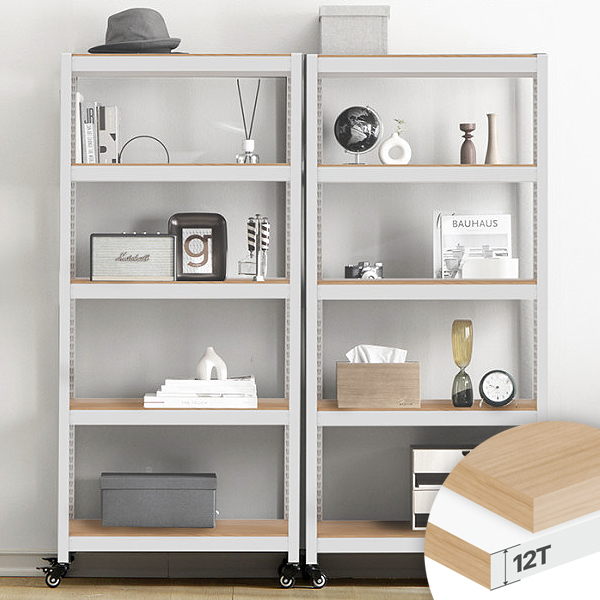 바퀴선반 바퀴달린선반 이동식 트롤리 5단 12T합판 수납 대형 틈새 400300900