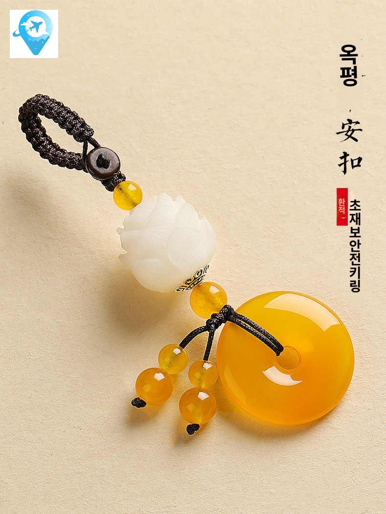 키링 불교 부처님 전통적인 열쇠고리 연꽃 장식 - 상세 이미지 5