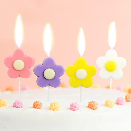 SL70685 플라워 생일초 4개입 생일파티 케익초