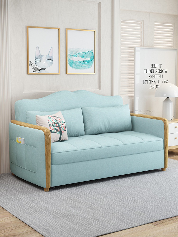 북유럽 스타일 쇼바 베드 더블 접이식 수납 침대 이중 거실 침실