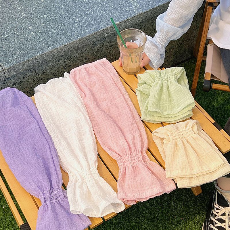 여성 레이스 면 패션 팔토시 여름 자외선 차단 사무실 쿨 손 토시 운전 골프 암슬리브 - 상세 이미지 3