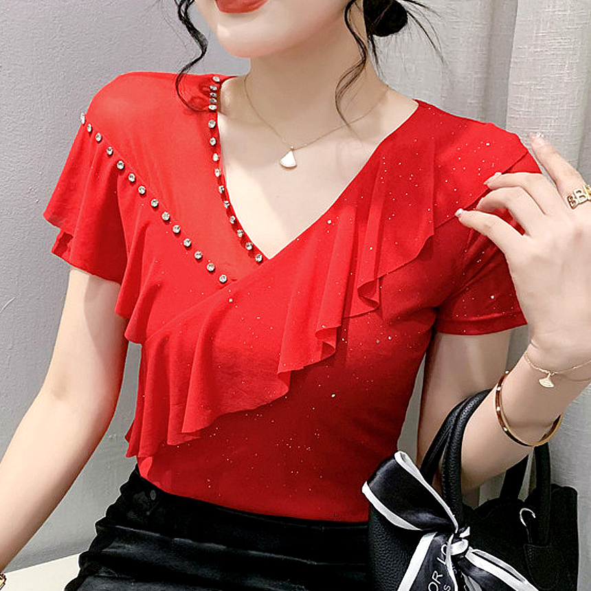 라인댄스 상의 라인 라틴 댄스복 옷 큐빅사선러플탑 이미지 7
