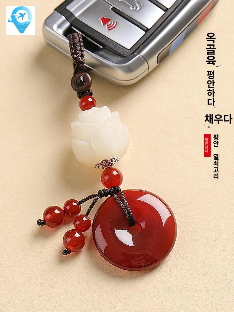 키링 불교 부처님 전통적인 열쇠고리 연꽃 장식 - 상세 이미지 2
