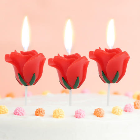 SL70687 장미꽃 생일초 3p 이벤트 케이크초