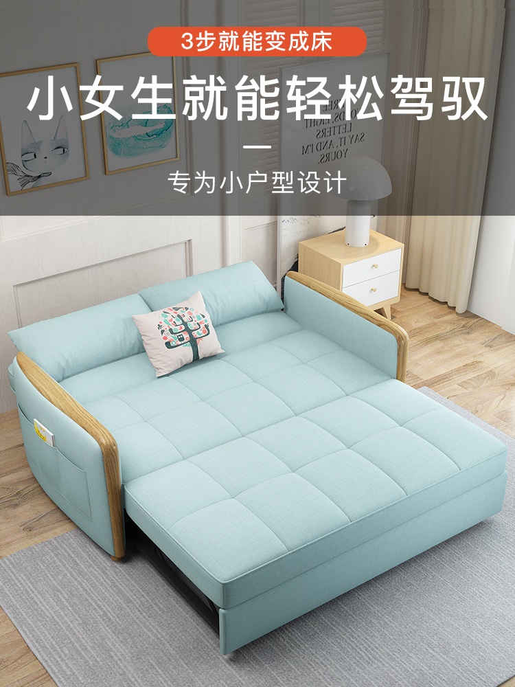 북유럽 스타일 쇼바 베드 더블 접이식 수납 침대 이중 거실 침실