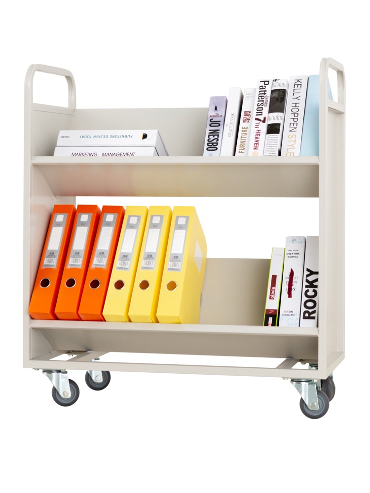 인테리어 북 트레이 북카트 카페 서점 바퀴 웨건 V자형 2단