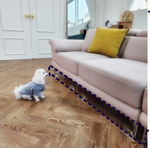 [주문제작] 쇼파밑 아래 아크릴 가림판 틈새 막이 투명울타리 페럿 고슴도치 반려 소동물 제품 이미지