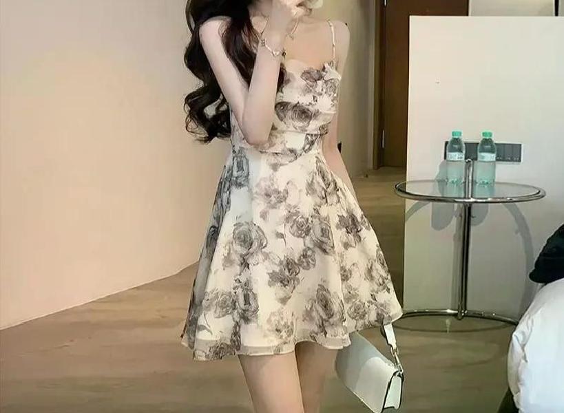 여친룩 데이트룩 슬립 원피스 선드레스 오프 숄더 의류 드레스 숏 캐주얼 Y2k Strappy Dress S - 상세 이미지 4