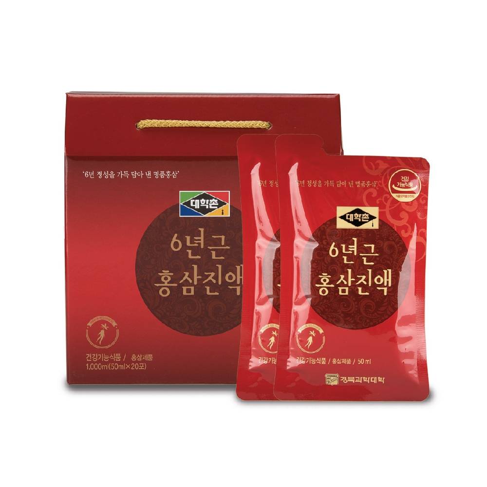 6년근홍삼진액 건강기능식품 면역력 피로 스트레스 기억력에 50ml, 20포