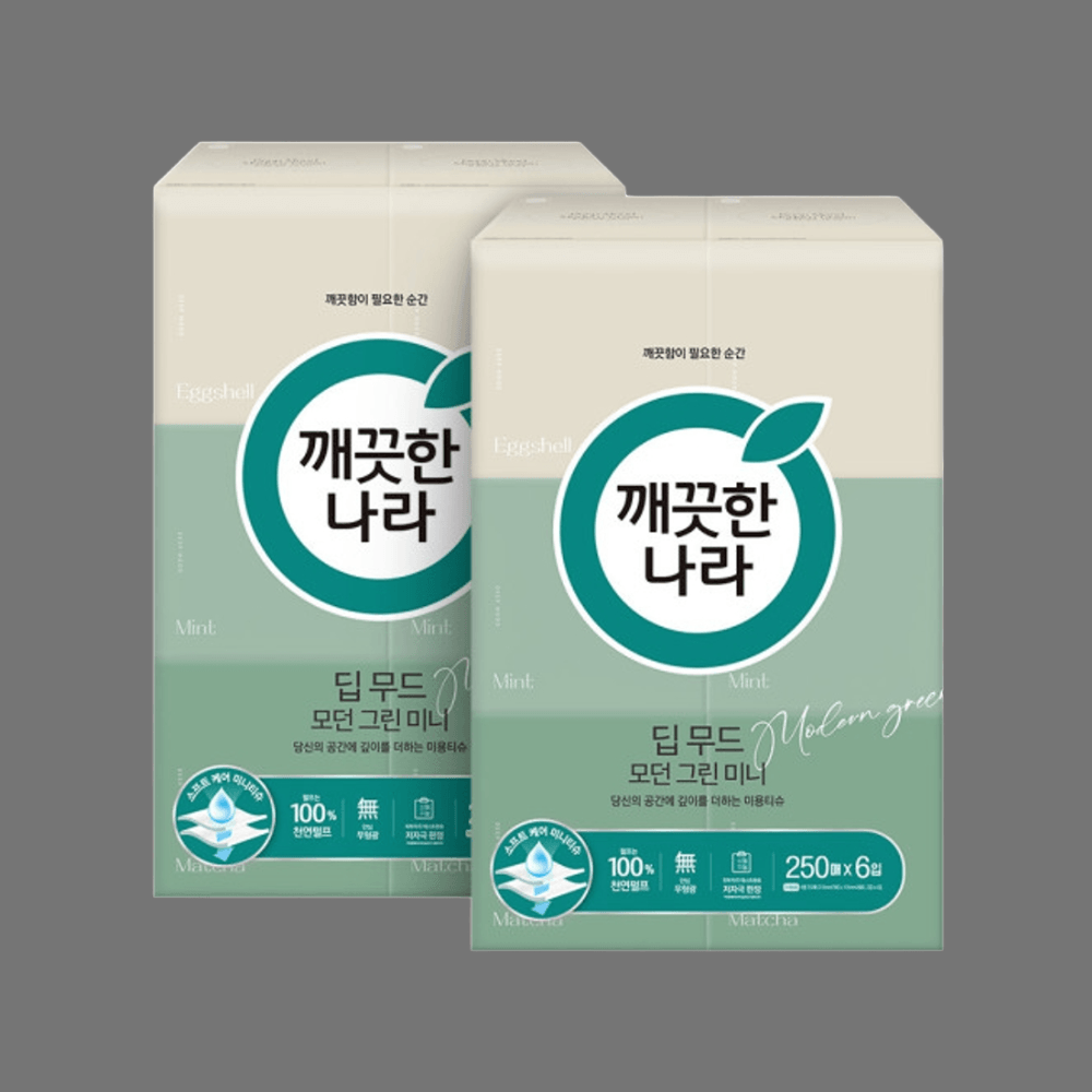 깨끗한나라 딥무드 미용티슈 모던 그린 미니 : 루키두스