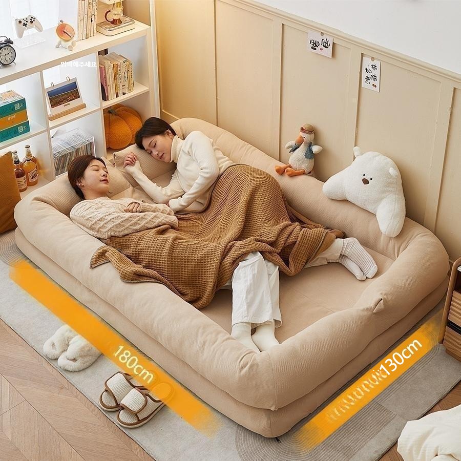 좌식 쇼파 각도조절 2인 낮은 소파베드 패브릭 빈백 - 상세 이미지 2