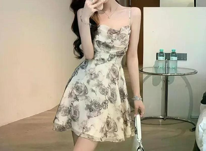 여친룩 데이트룩 슬립 원피스 선드레스 오프 숄더 의류 드레스 숏 캐주얼 Y2k Strappy Dress S - 상세 이미지 2