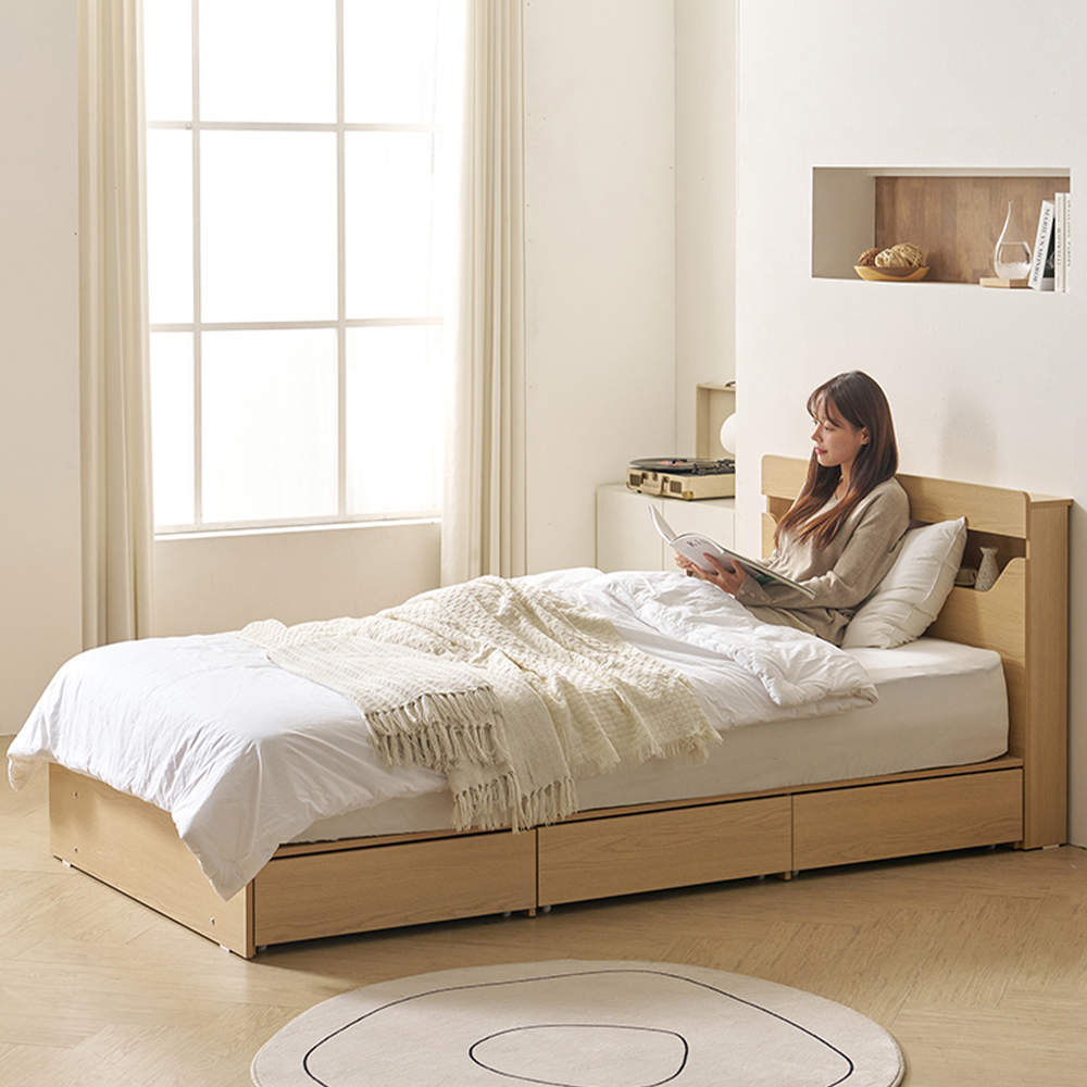 문스테이 LED조명 수납 침대 SS 프레임 단품