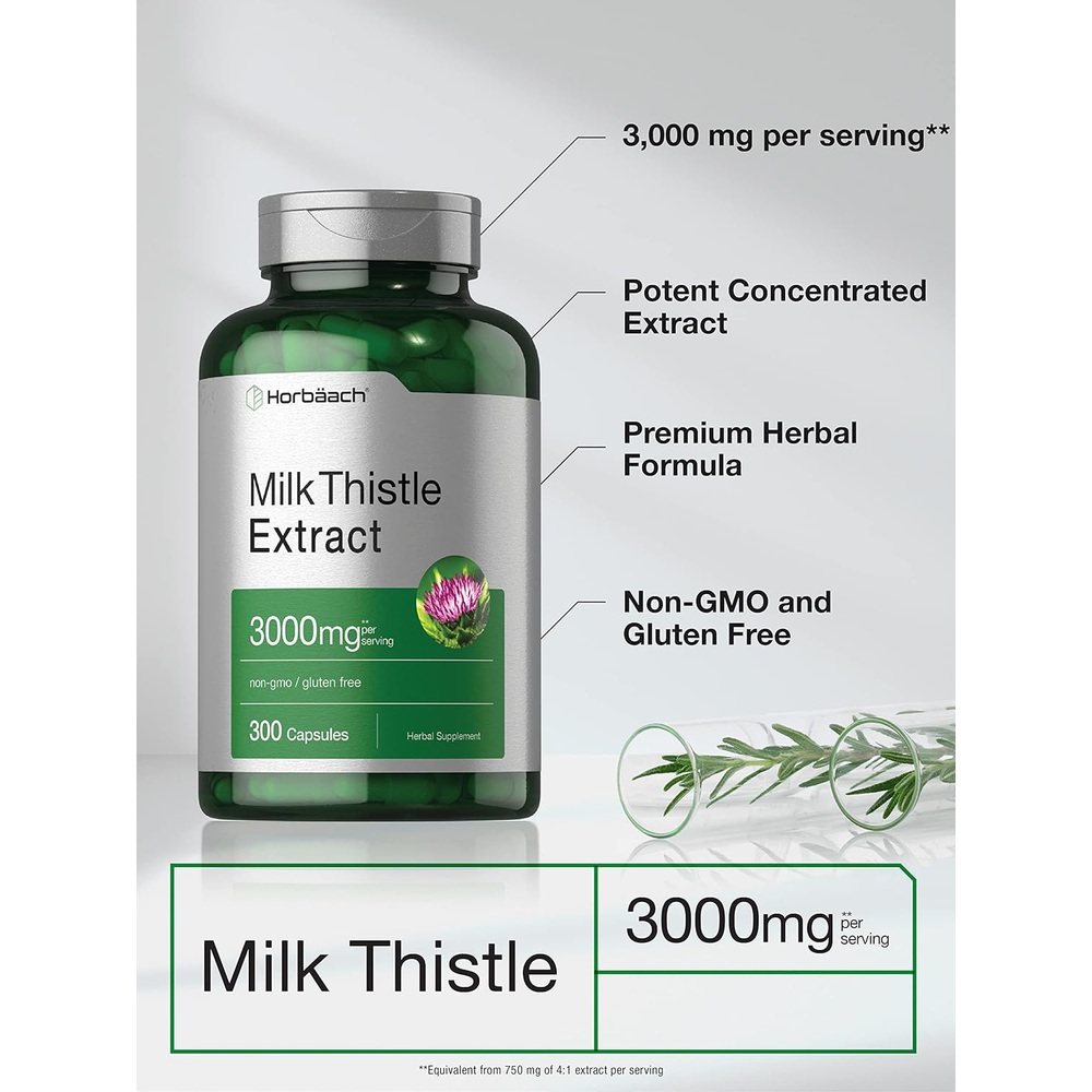 호바흐 밀크씨슬 엉겅퀴 추출물 3000mg 300 캡슐 - 상세 이미지 3