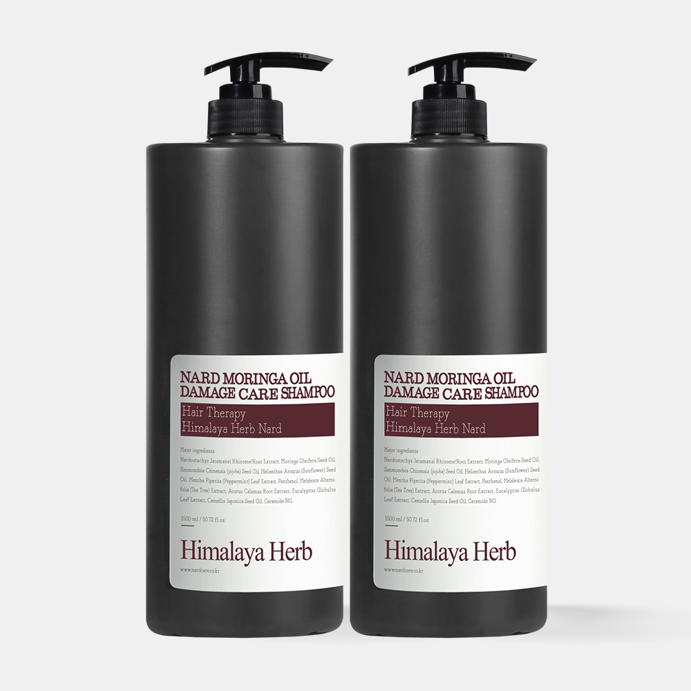 [2개] 나드 1,500ml 대용량 샴푸 모링가 약산성 손상모 케어