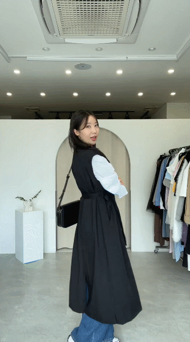 3color 재즈 노카라 루즈핏 여성 가을 트렌치코트 베스트 상세 이미지 38