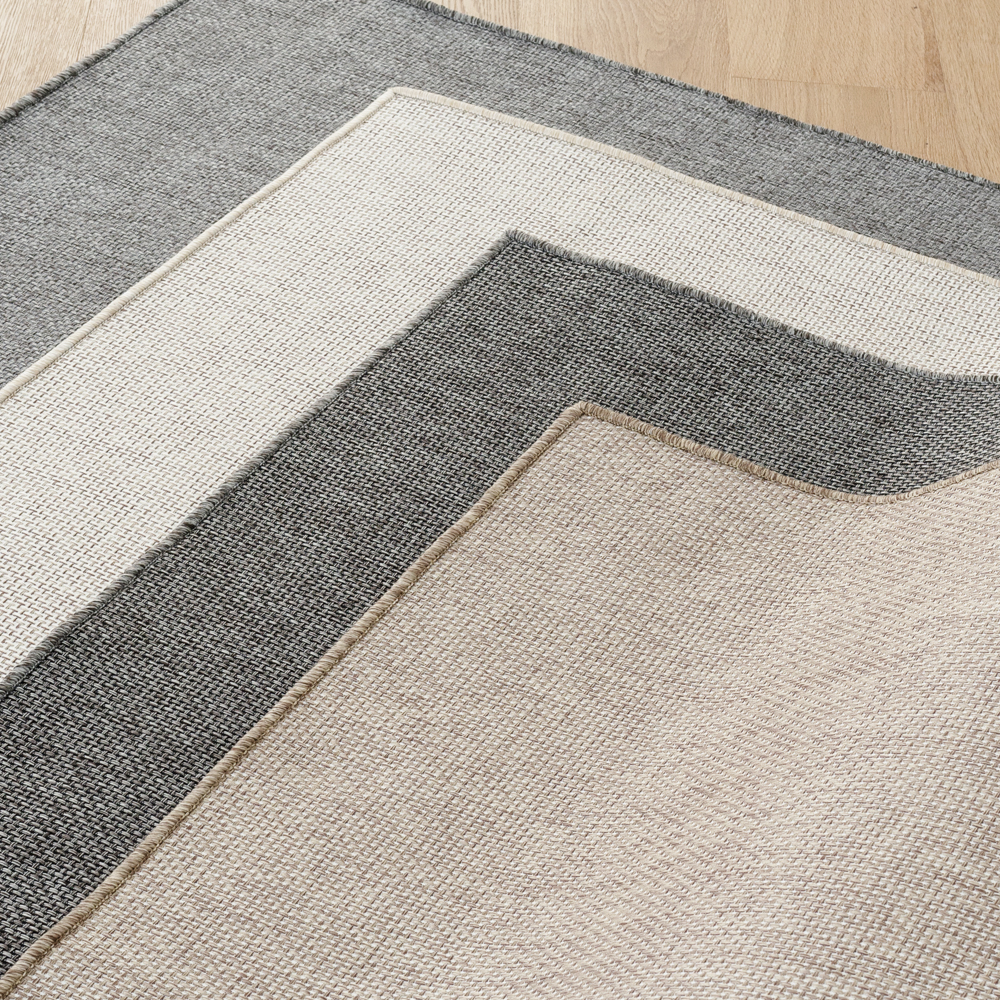 인룸 해비 라탄룩 자카드 오버록 거실 러그 카페트 차콜, 170x230cm