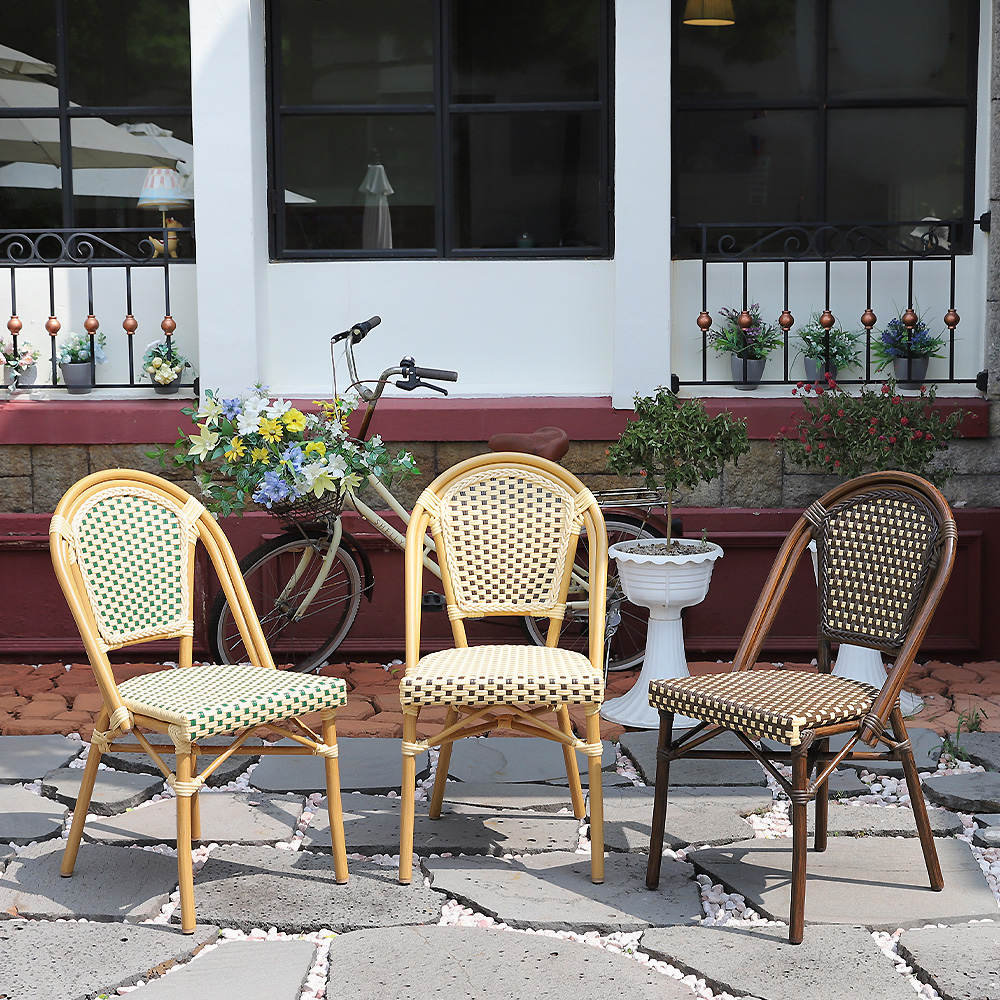 단다 야외용 라탄 체어 알루미늄 카페 레스토랑 식당 의자