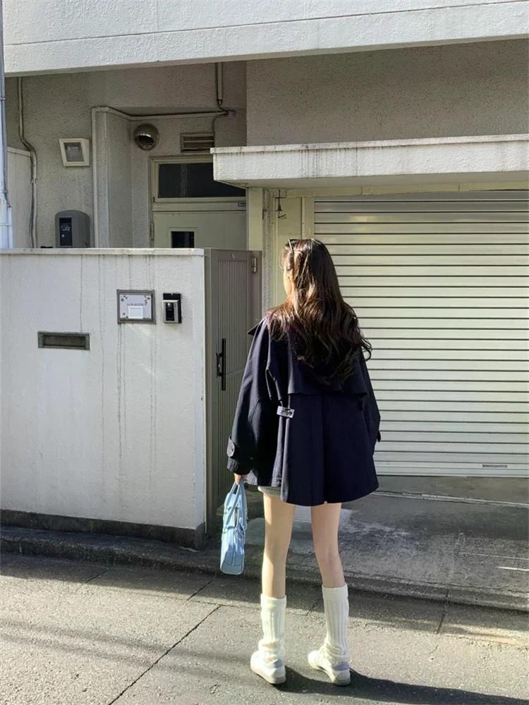 여친룩 데이트룩 겨울 파카 코트 트렌치 재킷 맥시 롱 오버코트 캐주얼 오버사이즈 바람막이 카키 프리 사이즈 - 상세 이미지 5