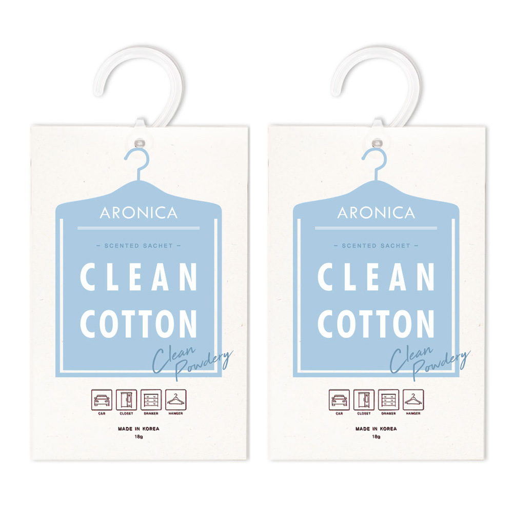 아로니카 센티드 샤쉐 옷걸이형 옷장 방향제 클린코튼 본품 18gx2P