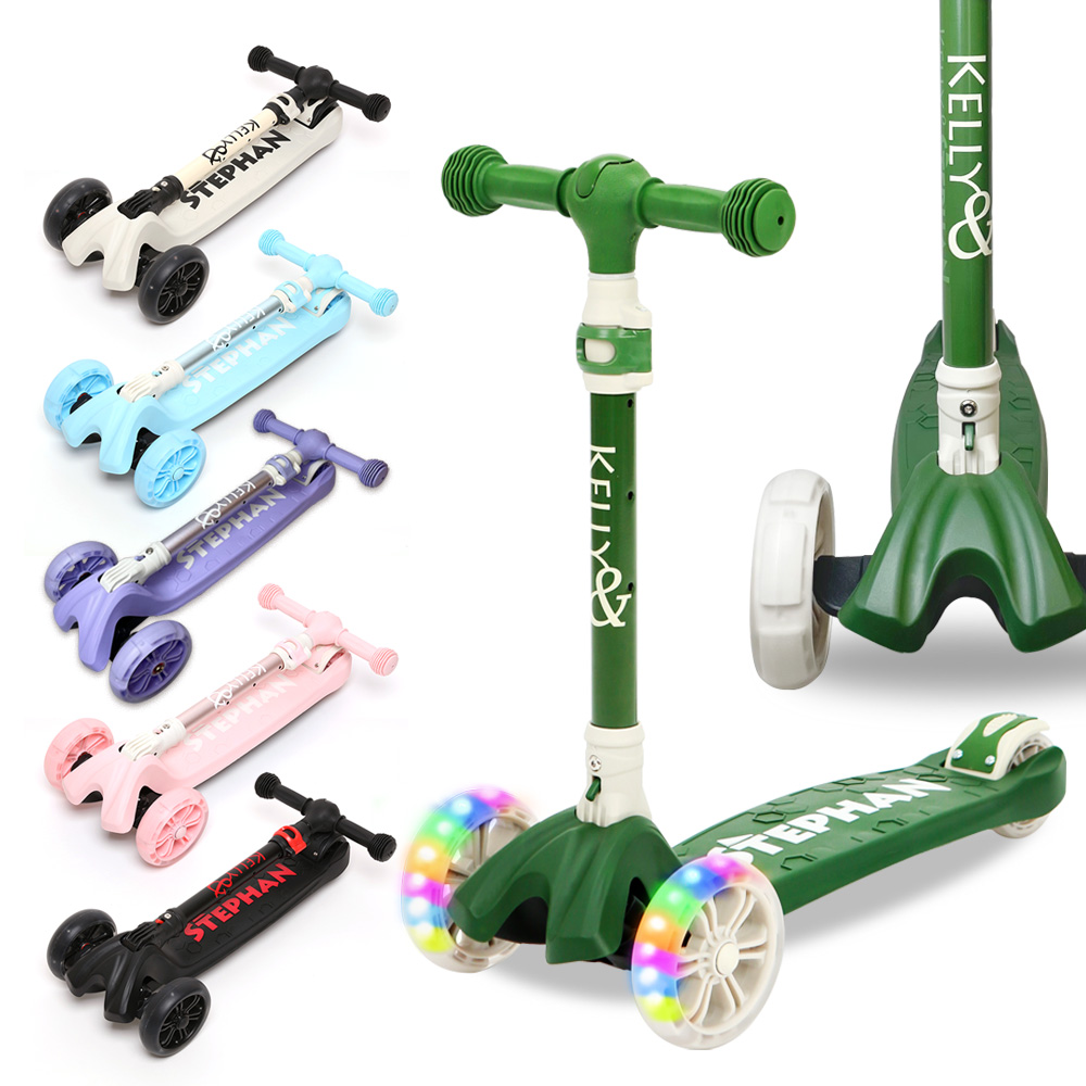 켈리앤스테판 유아킥보드 접이식 어린이 씽씽카 LED 광폭바퀴 K151 공식인증