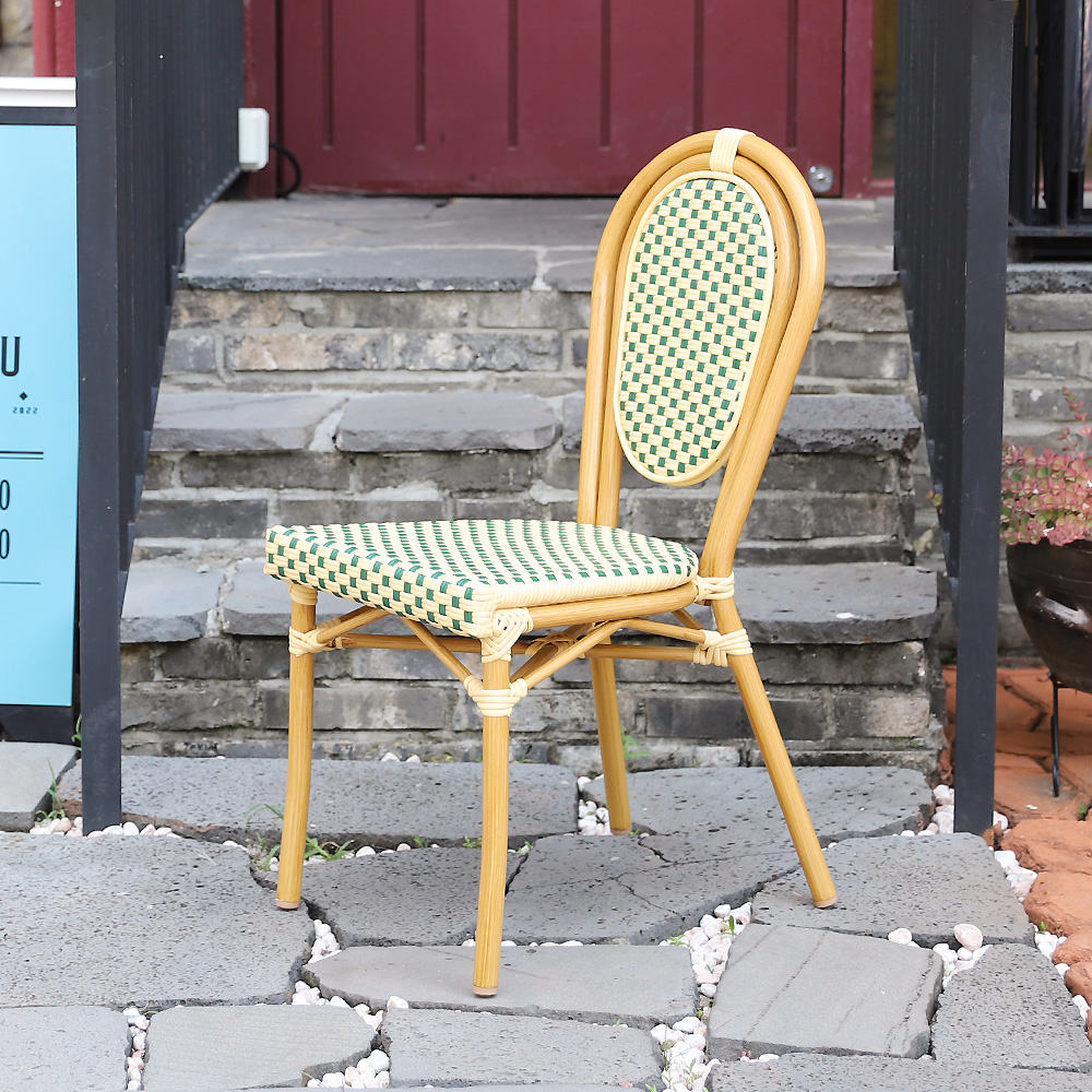 루시아 체어 야외용 라탄 체어 알루미늄 카페 레스토랑 식당 의자