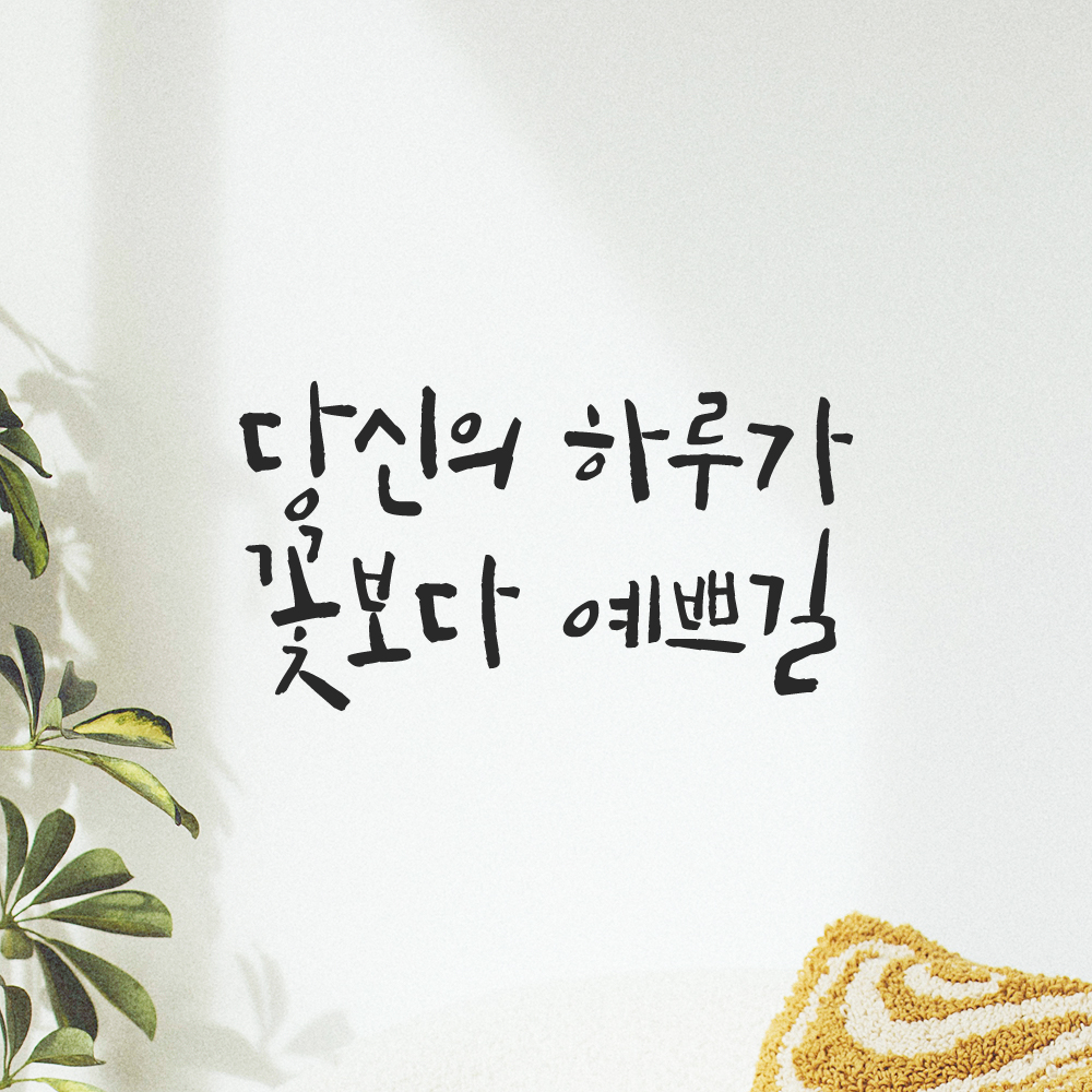 인테리어 포인트 캘리그라피 레터링 스티커 당신의 하루가 꽃보다 예쁘길 LC-057S 검정 이미지 7