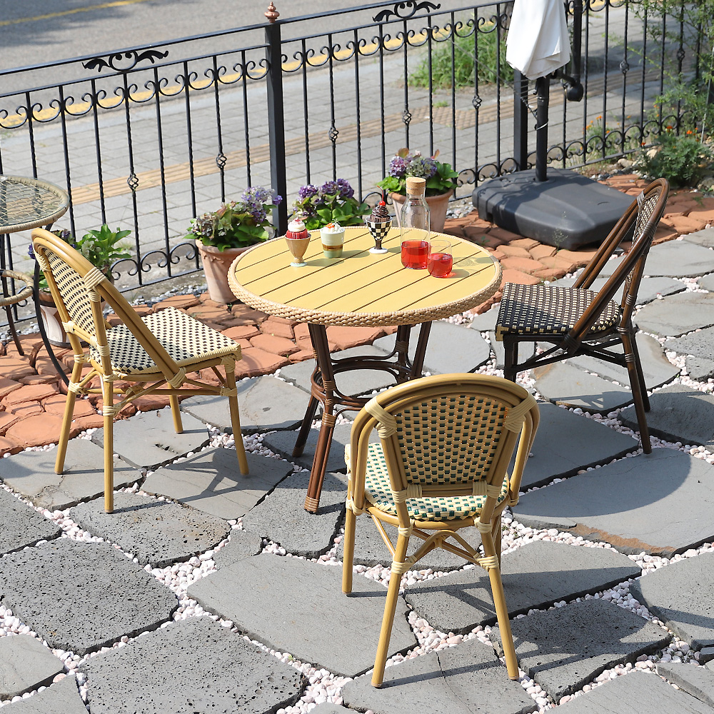 단다 야외용 라탄 체어 알루미늄 카페 레스토랑 식당 의자