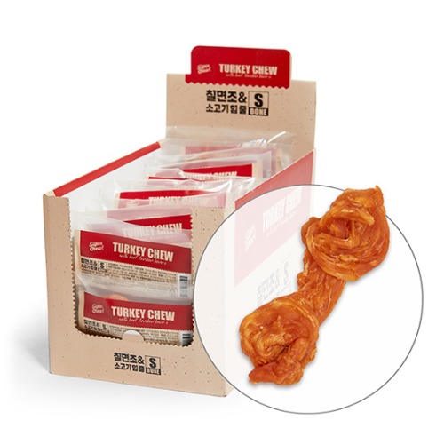 슈퍼츄 강아지 터키츄 개껌 칠면조와소고기힘줄 본 S - 상품 이미지