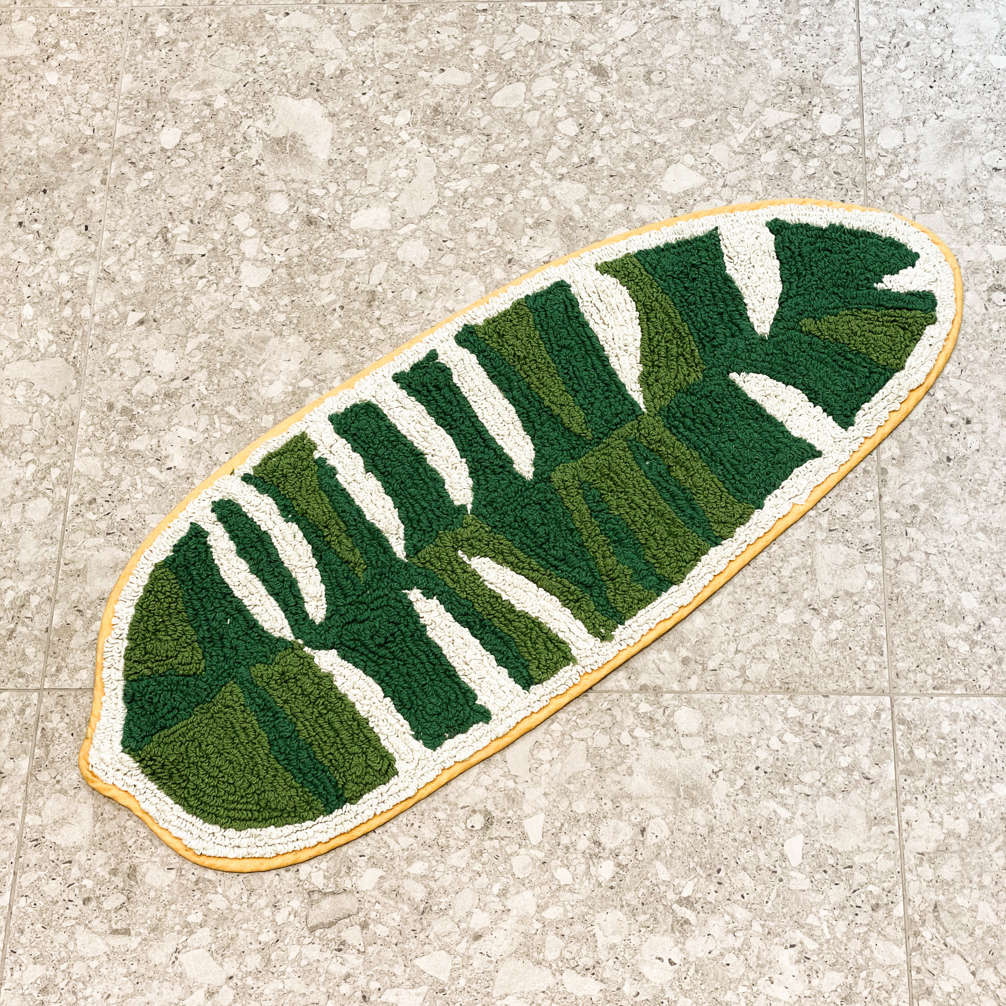 그리너리 바나나 리프 순면 욕실 주방 발매트 그린, 75x35cm
