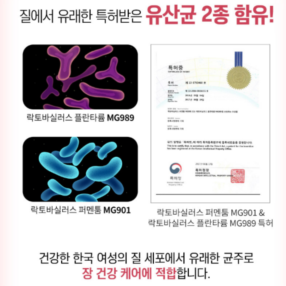내츄럴플러스 질유산균 질 유래 건강 유산균 MG989 MG901 - 상세 이미지 2
