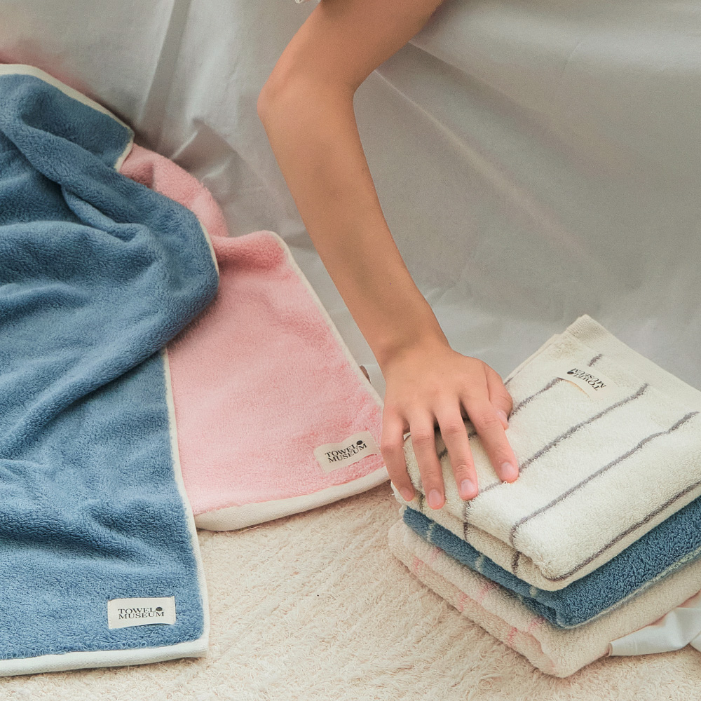 [단독] 소프트터치 40수 코마사 타올 선염 하프 미니멀 200g 호텔수건 세트 선물포장