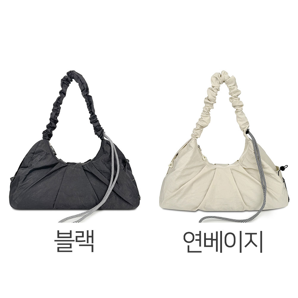 가벼운 나일론 주름 빅사이즈 숄더백 여대생 대학생 가방 엄마 외출 경량 큰 숄더백 가방 - 상세 이미지 2