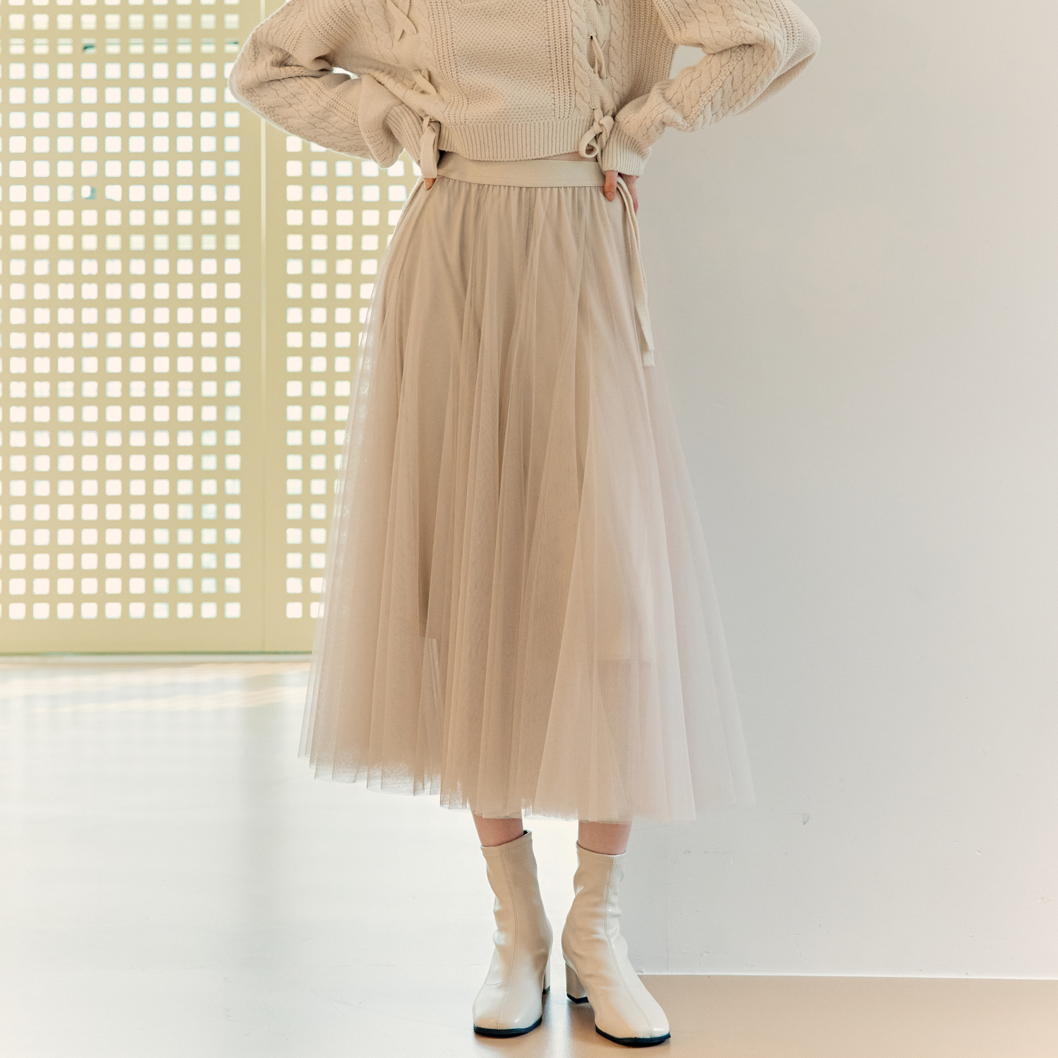 [제로스트릿][4컬러] 롱 플레어 샤 스커트 LONG FLARE SHA SKIRT - 상세 이미지 3