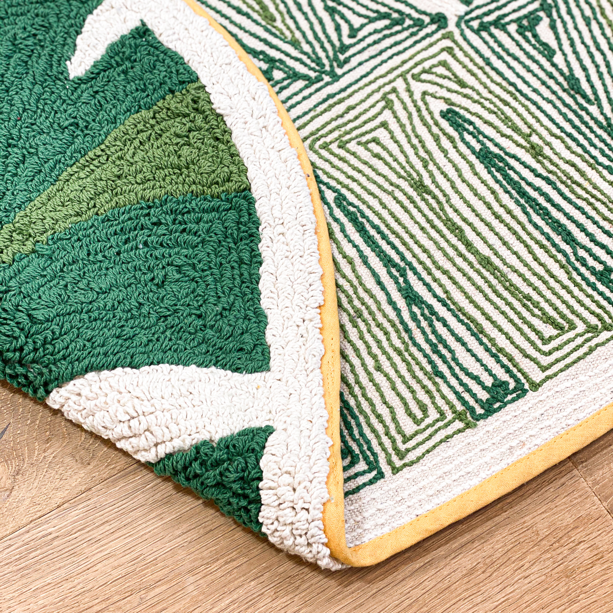 그리너리 바나나 리프 순면 욕실 주방 발매트 그린, 75x35cm