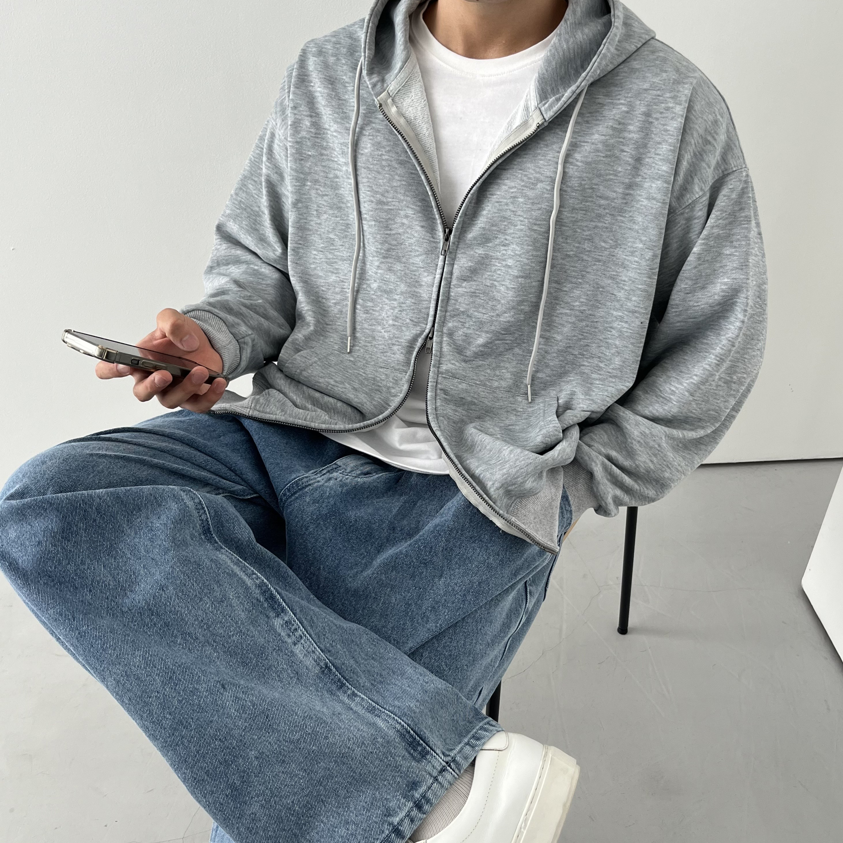 남자후드집업 오버핏후드 남성집업 - 상품 이미지