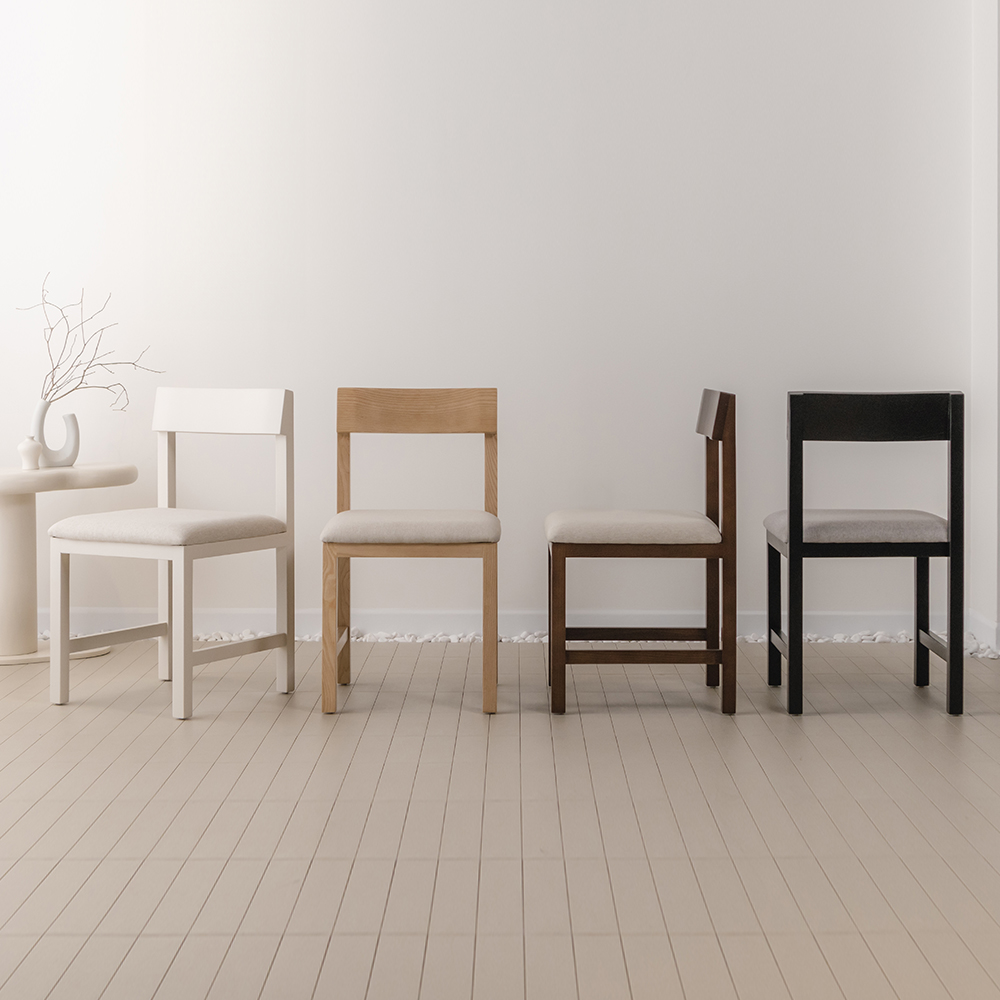 테이블의자 나무 원목 식탁 의자 패브릭 다이닝 코르체어