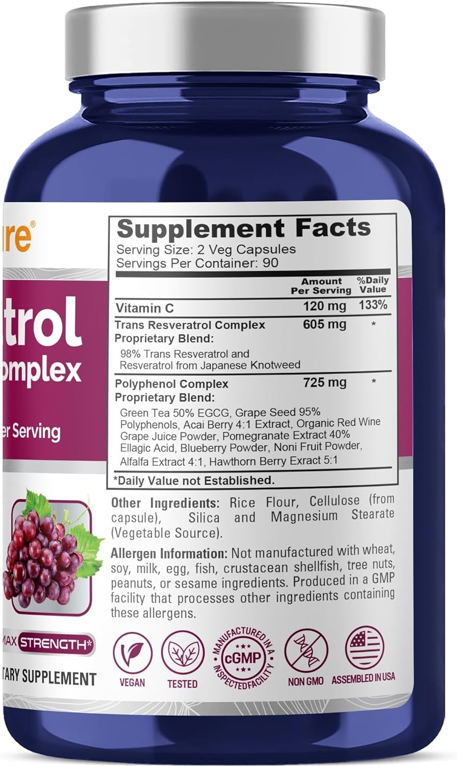누사퓨어 레스베라트롤 폴리페놀 컴플렉스 1450mg 180 캡슐 - 상세 이미지 2