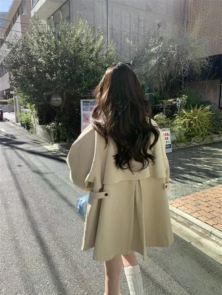 여친룩 데이트룩 겨울 파카 코트 트렌치 재킷 맥시 롱 오버코트 캐주얼 오버사이즈 바람막이 카키 프리 사이즈 - 상세 이미지 3