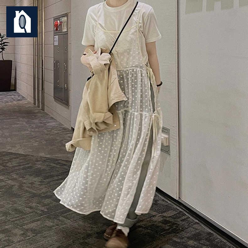 시스루레이어드원피스 뷔스티에 레이스 끈나시 - 상세 이미지 4