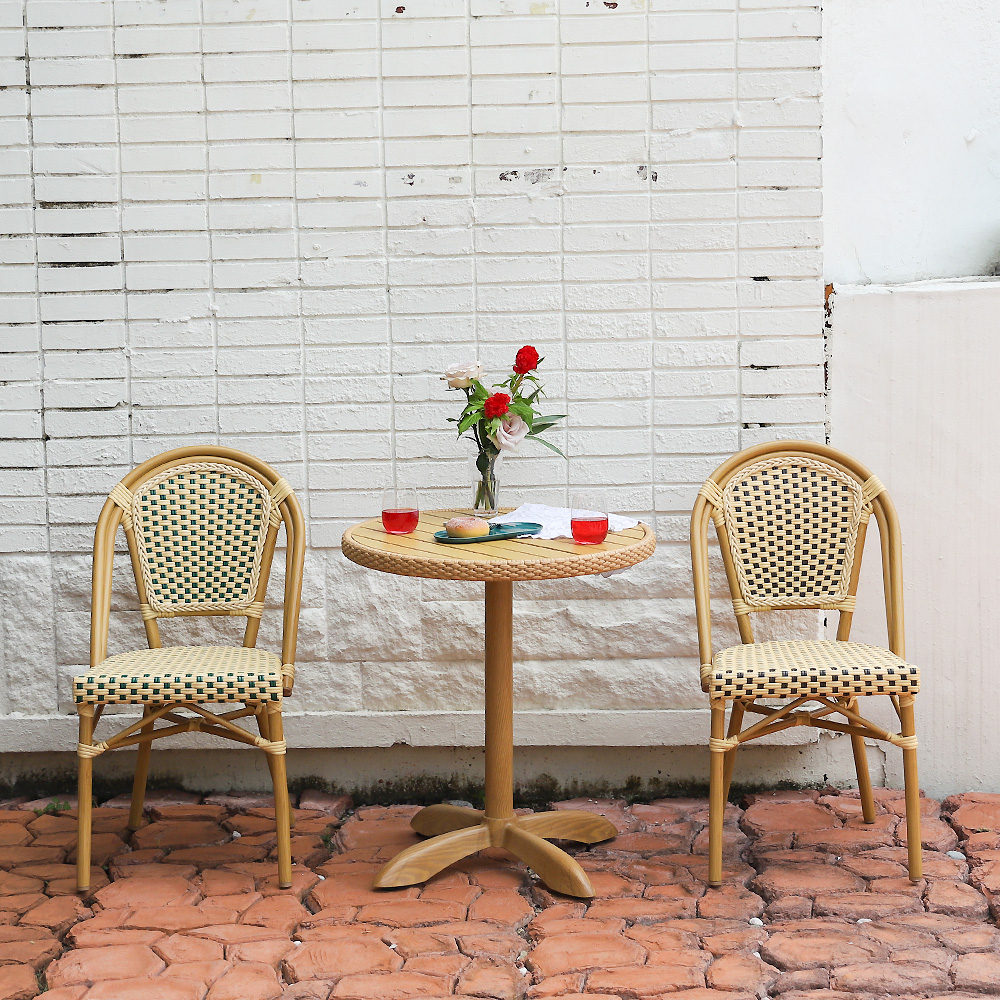 단다 야외용 라탄 체어 알루미늄 카페 레스토랑 식당 의자