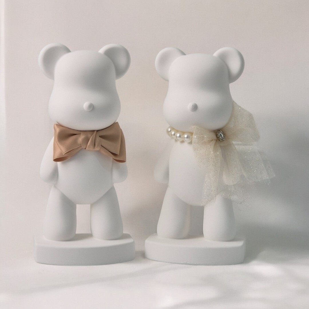 곰돌이커플세트 대형베어브릭 빅베어브릭 석고 디퓨저 방향제 화이트플라워