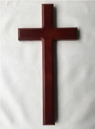 원목십자가 참죽 수제 나무 교회 선물 인테리어 예배용 32cm 마호가니 색상(너도밤나무) - 상품 이미지