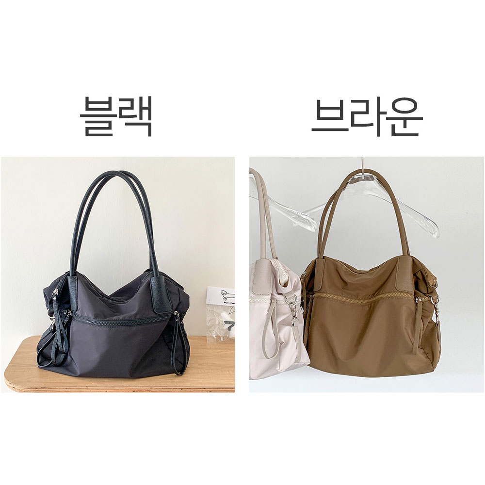 가벼운 나일론 빅사이즈 크로스 숄더백 여대생 대학생 가방 엄마 외출 경량 큰 숄더백 가방 - 상세 이미지 2