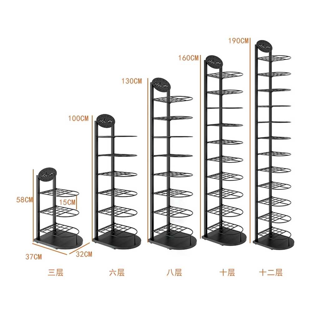 모자수납장 드레스룸 수납장 선반 가방 소품 진열장 검정 8층 높이 130 - 상세 이미지 4