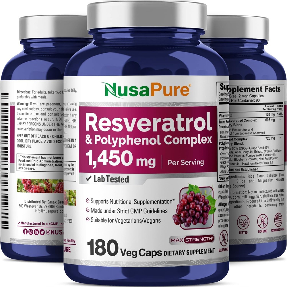 누사퓨어 레스베라트롤 폴리페놀 컴플렉스 1450mg 180 캡슐 - 상세 이미지 4
